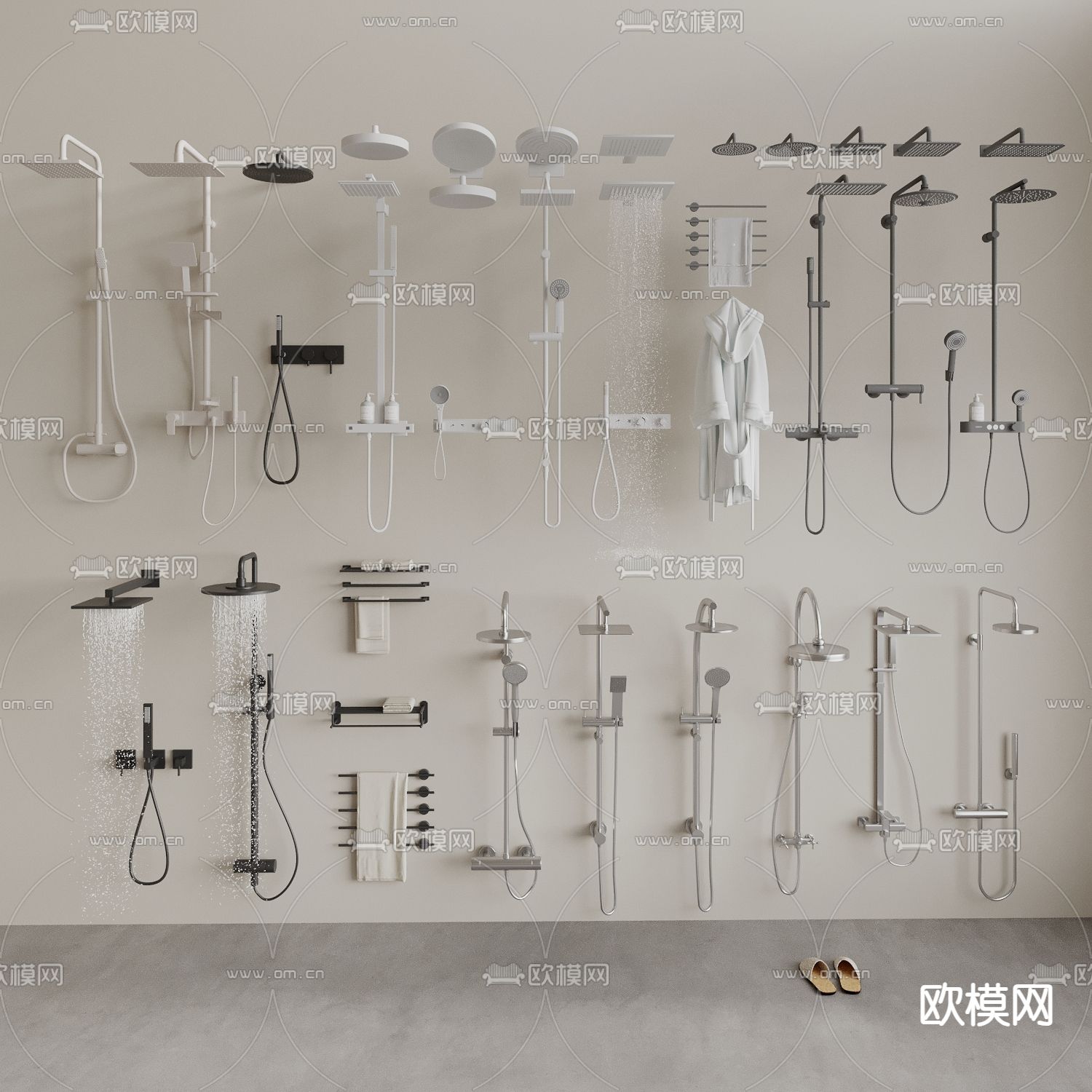 淋浴花洒 喷头3d模型下载