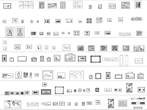  装饰画图块CAD施工图 