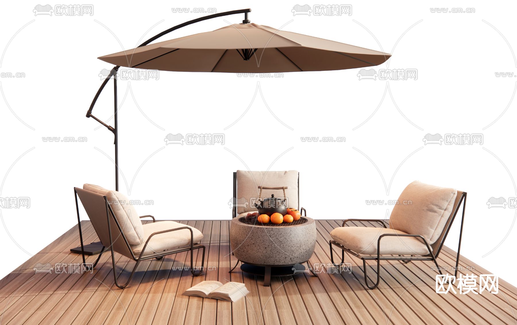 户外椅 休闲椅 庭院椅 遮阳伞3d模型下载