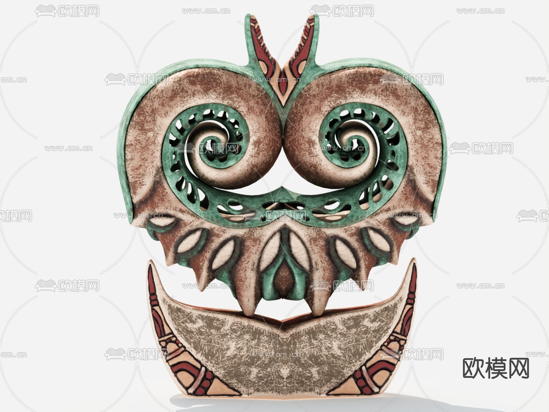 中古雕塑 摆件 雕像su模型下载（渲染图2）