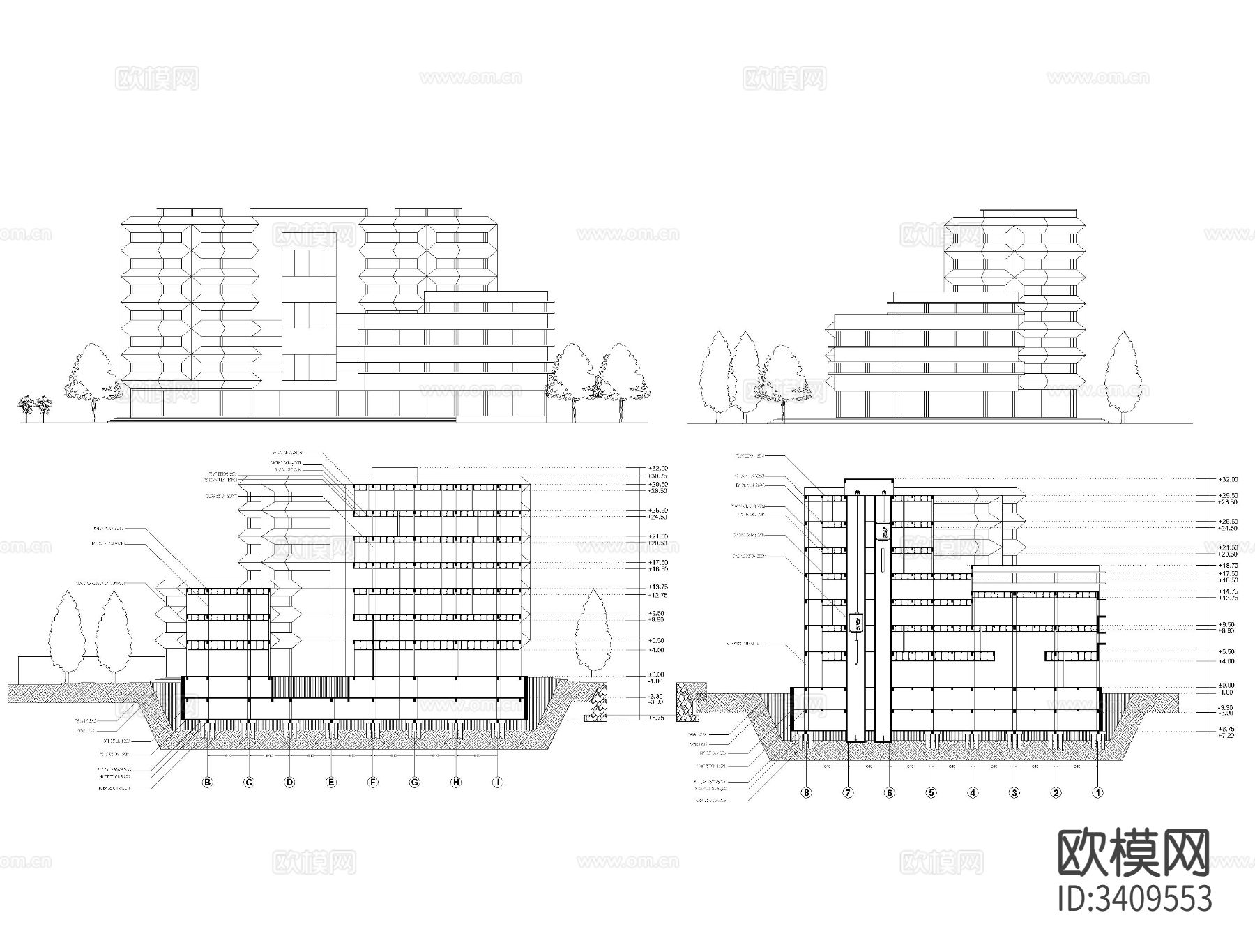 环境研究中心CAD施工图下载（渲染图3）