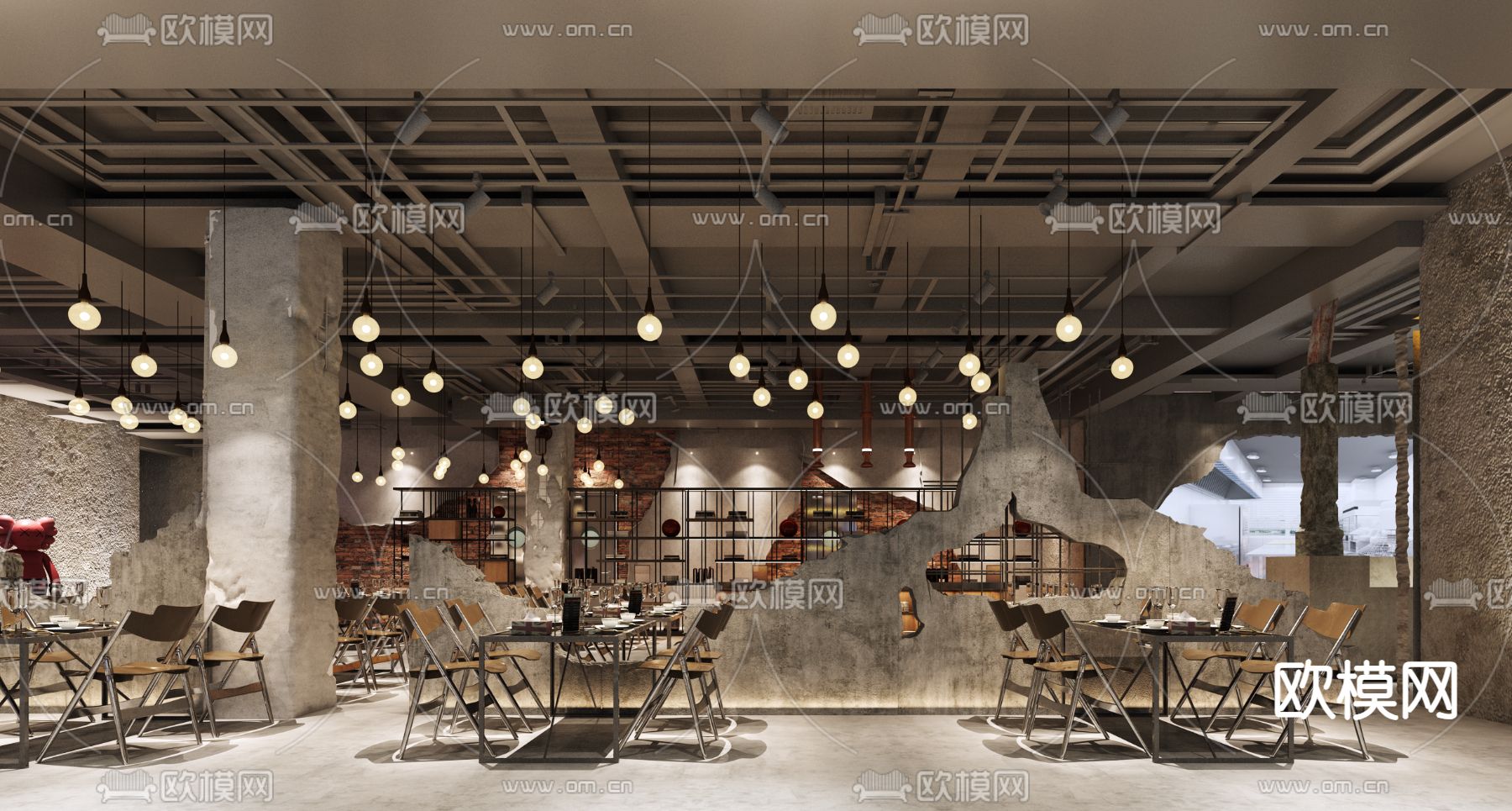 战后风火锅店3d模型下载（渲染图2）