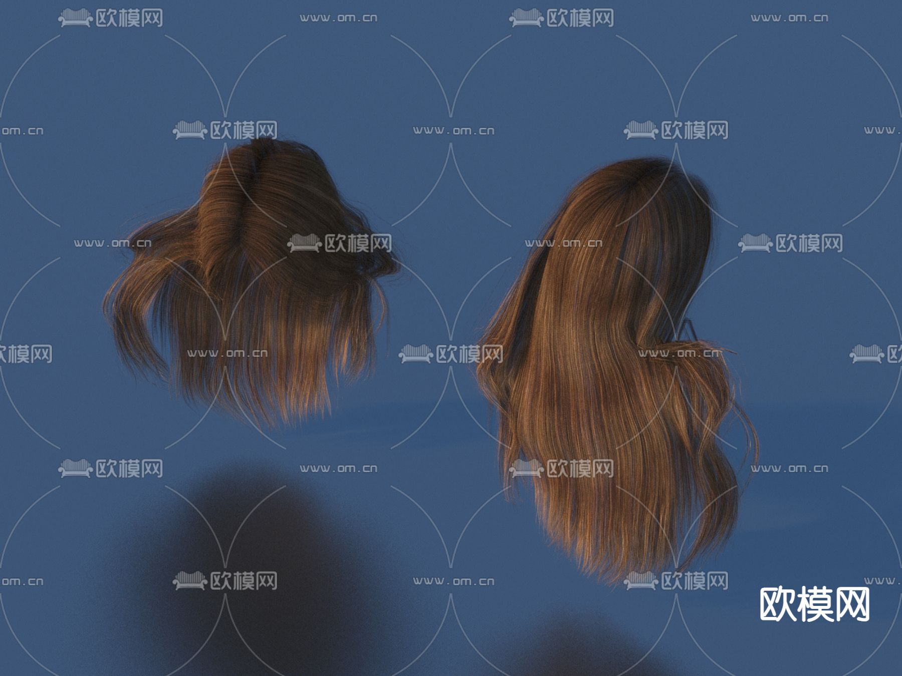 头发 假发 美发 发套3d模型下载