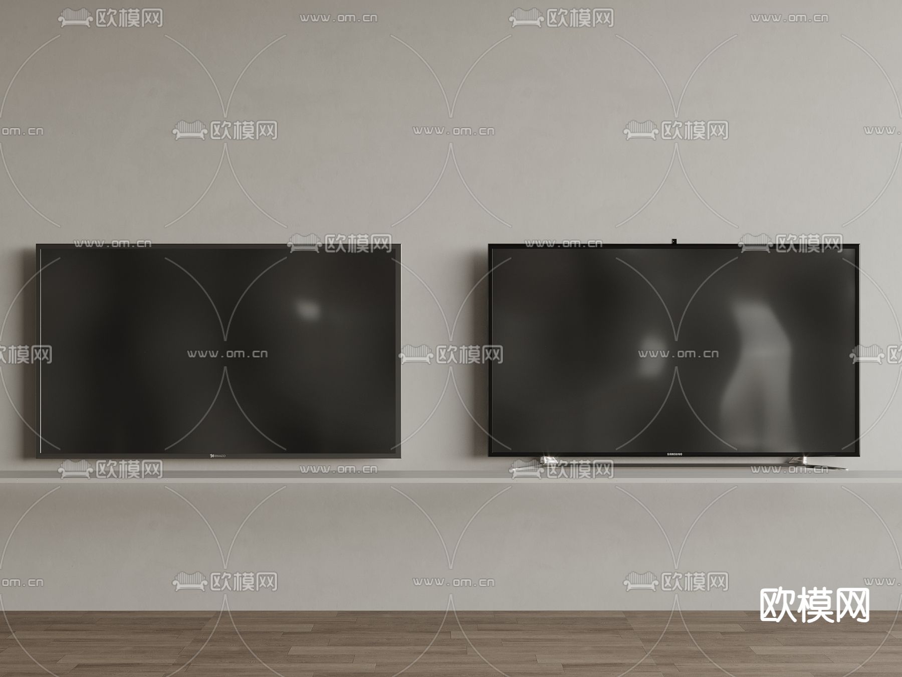 电视机su模型下载（渲染图2）