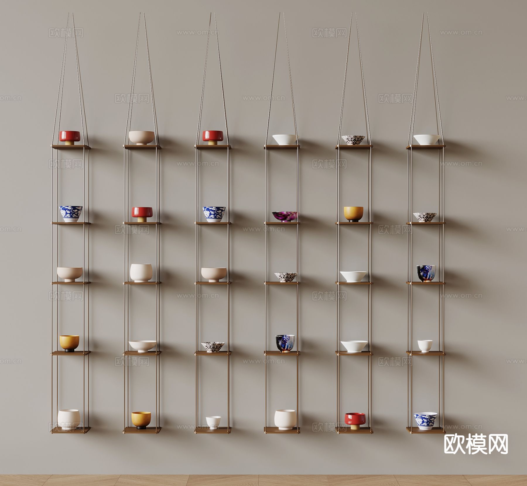 新中式装饰柜3d模型下载