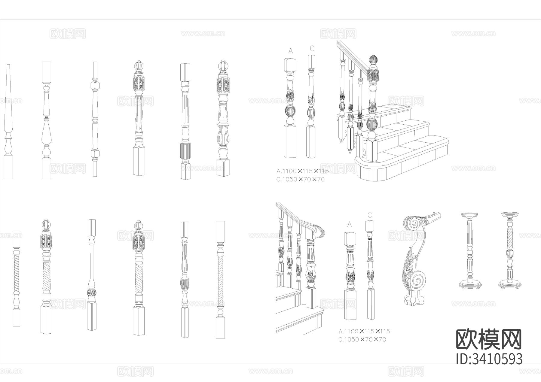 2024全套室内CAD图库下载（渲染图7）
