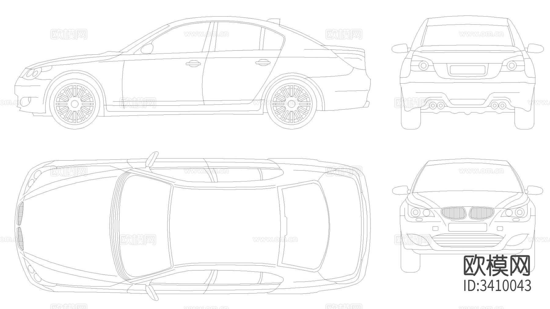 宝马汽车CAD平面图下载