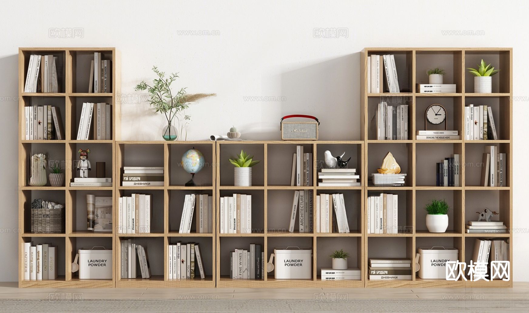 北欧书架 书柜su模型下载（渲染图2）