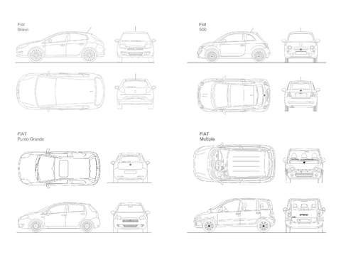  菲亚特汽车CAD平面图 