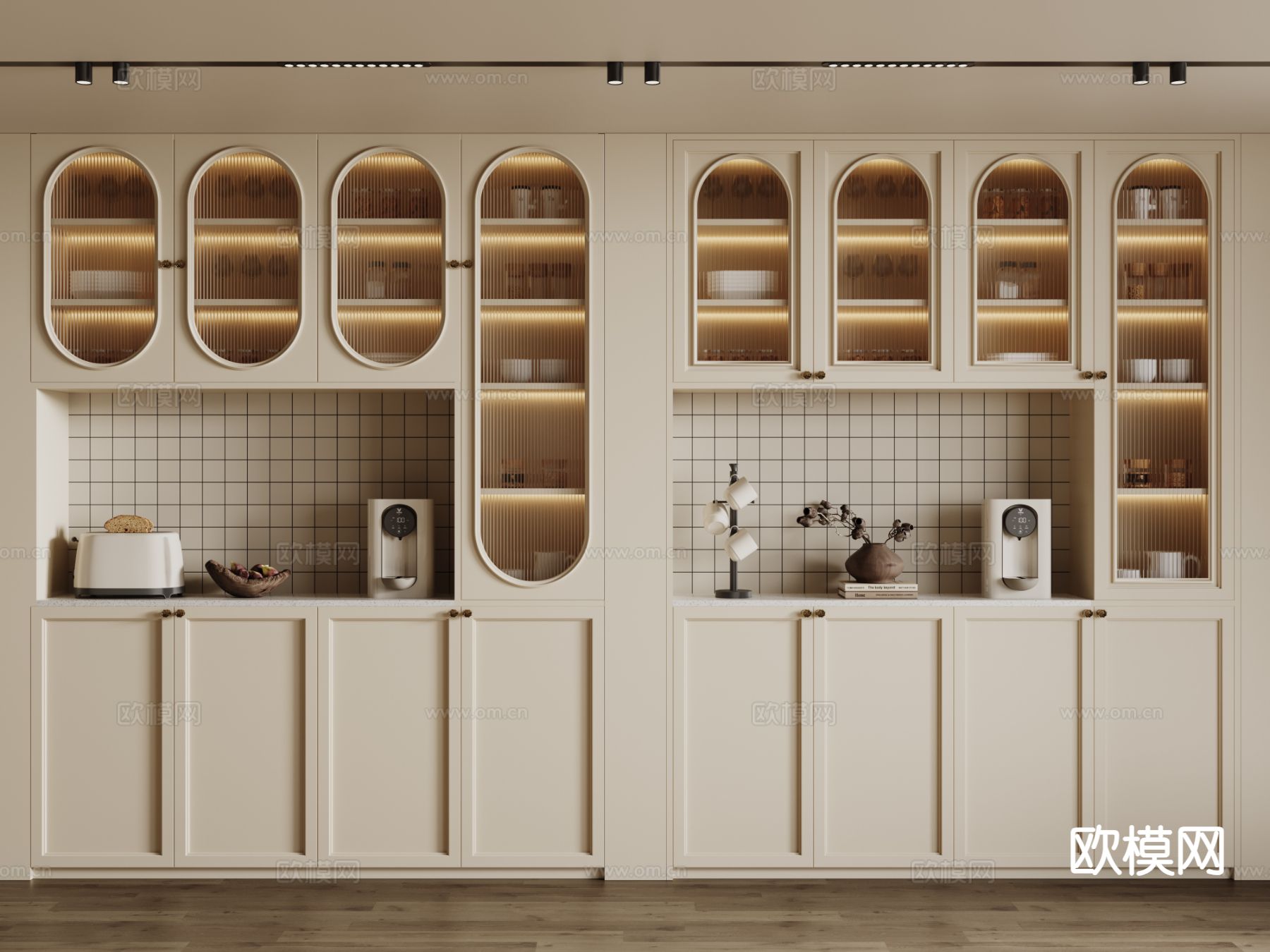 法式橱柜 餐边柜3d模型下载