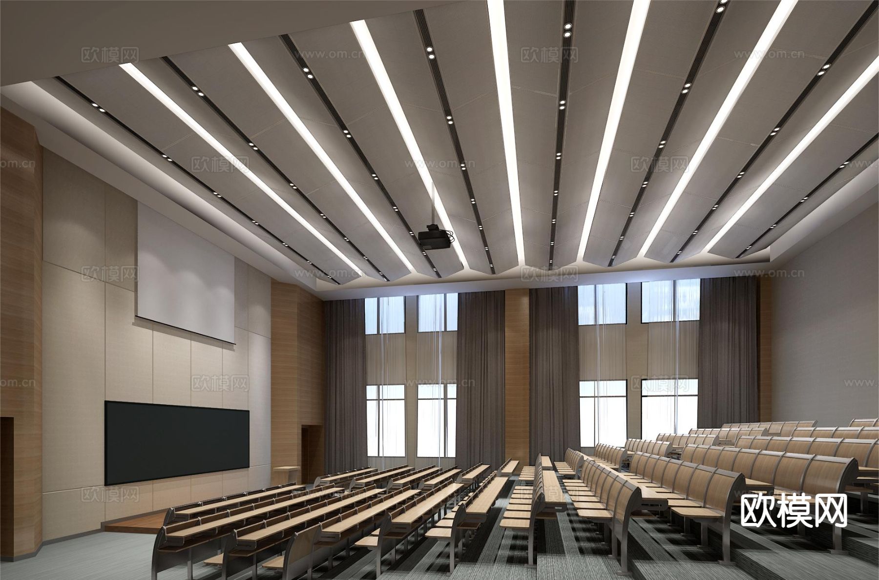 酒店会议 多媒体教室3d模型下载