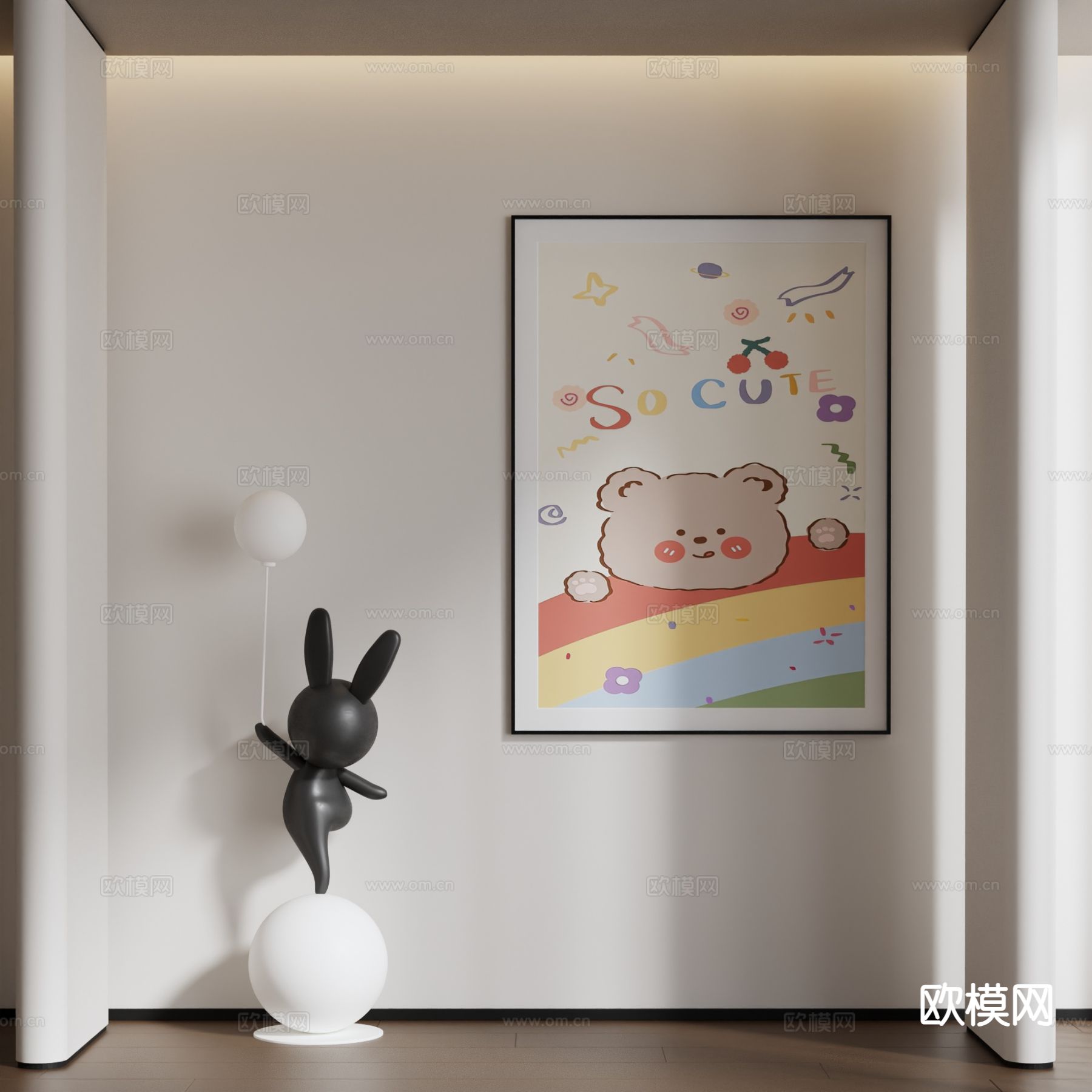 卡通画 儿童挂画 装饰画3d模型下载