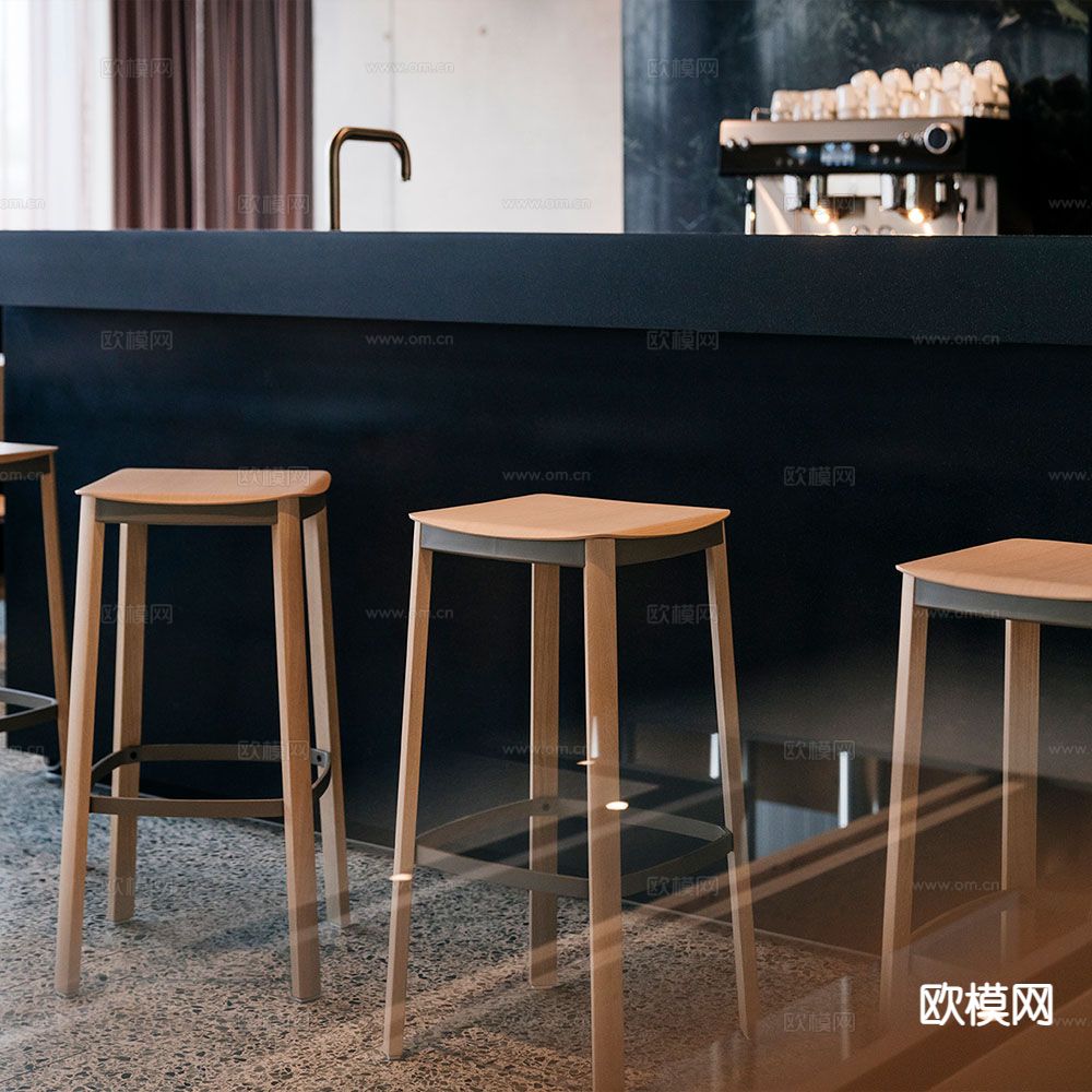 Brunner 吧椅 吧凳 高脚凳3d模型下载（渲染图2）