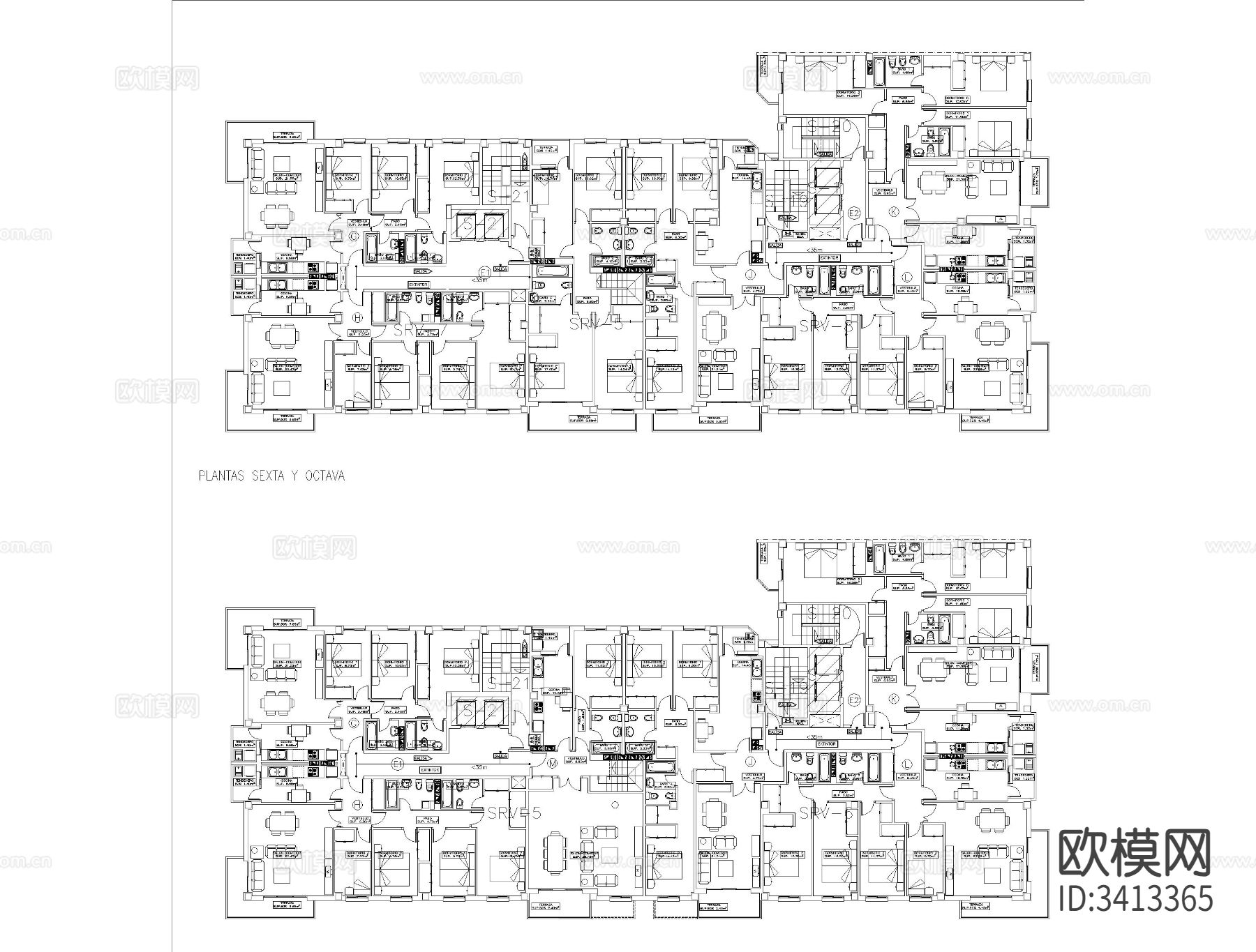 别墅防火图纸CAD施工图下载（渲染图2）