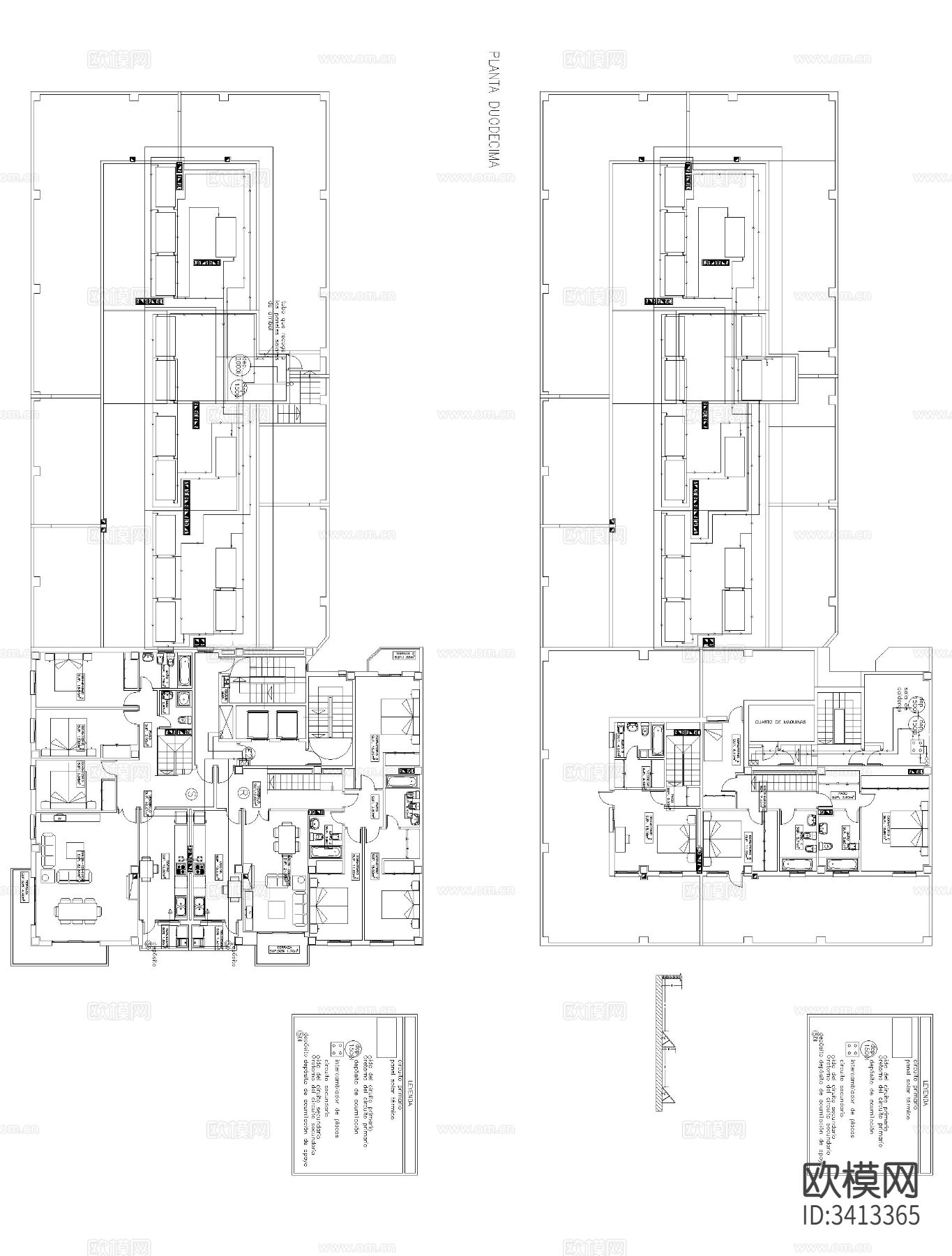 别墅防火图纸CAD施工图下载（渲染图3）