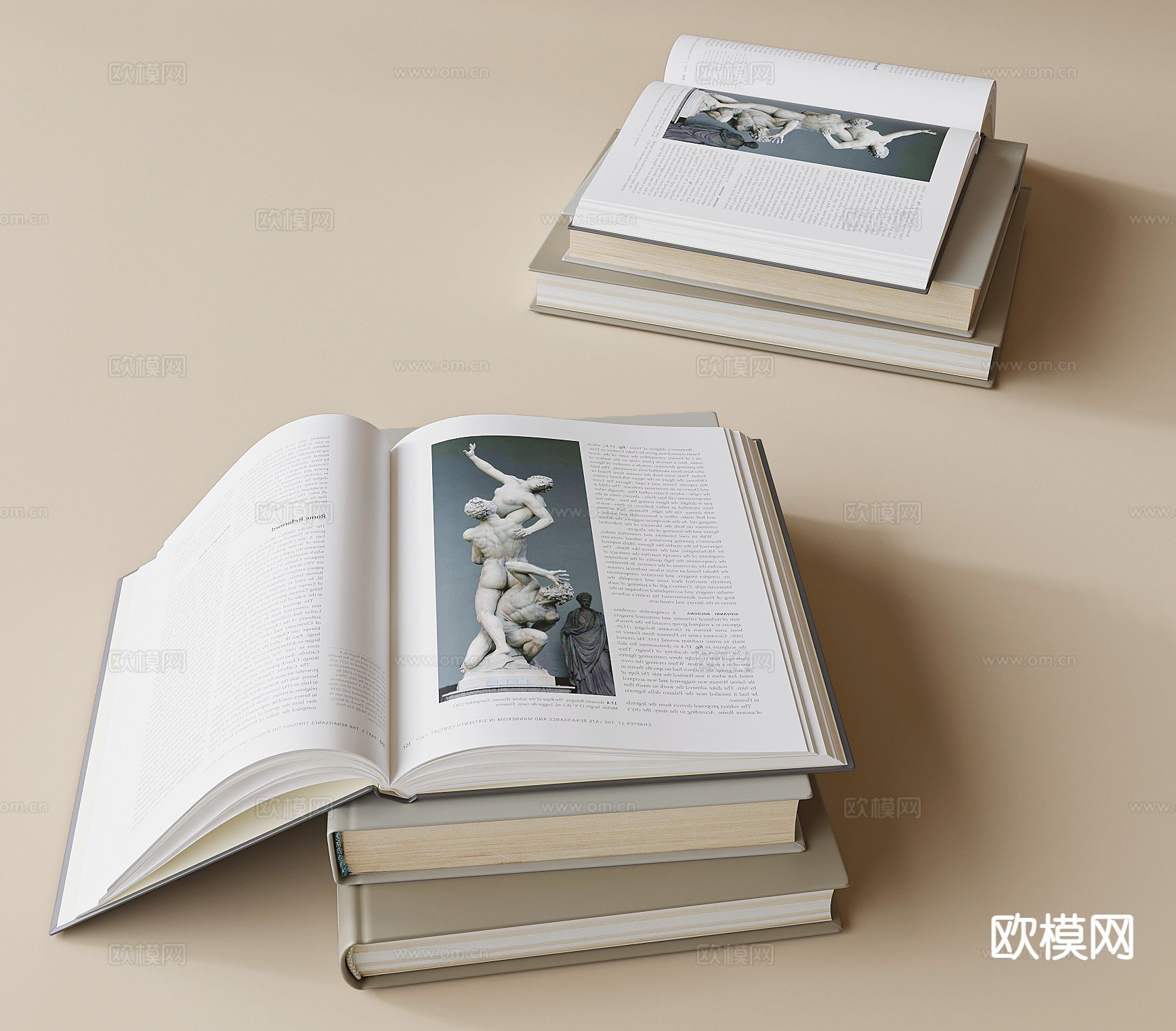 现代书本摆件3d模型下载