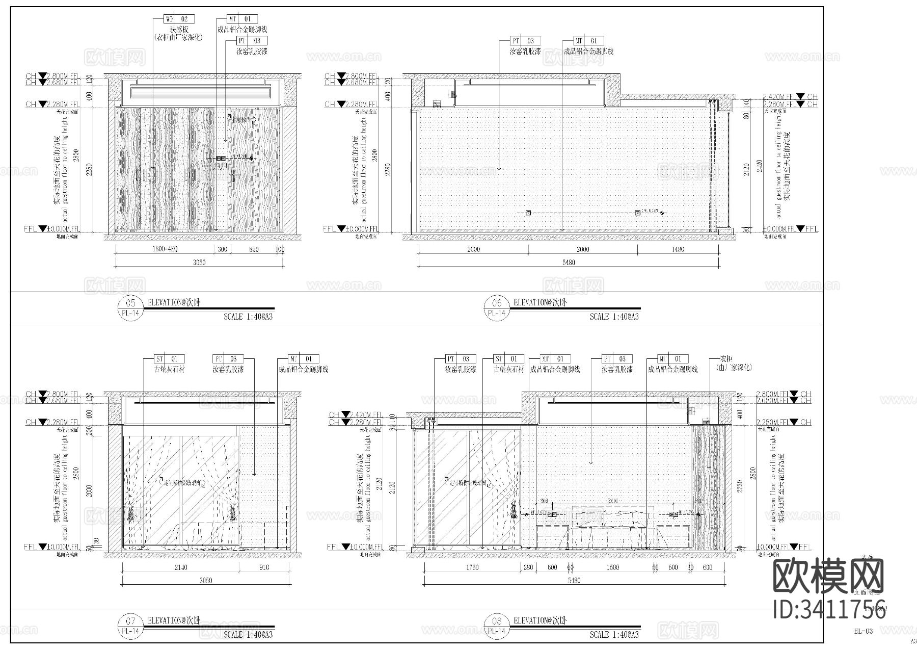 住宅装修CAD施工图下载（渲染图10）