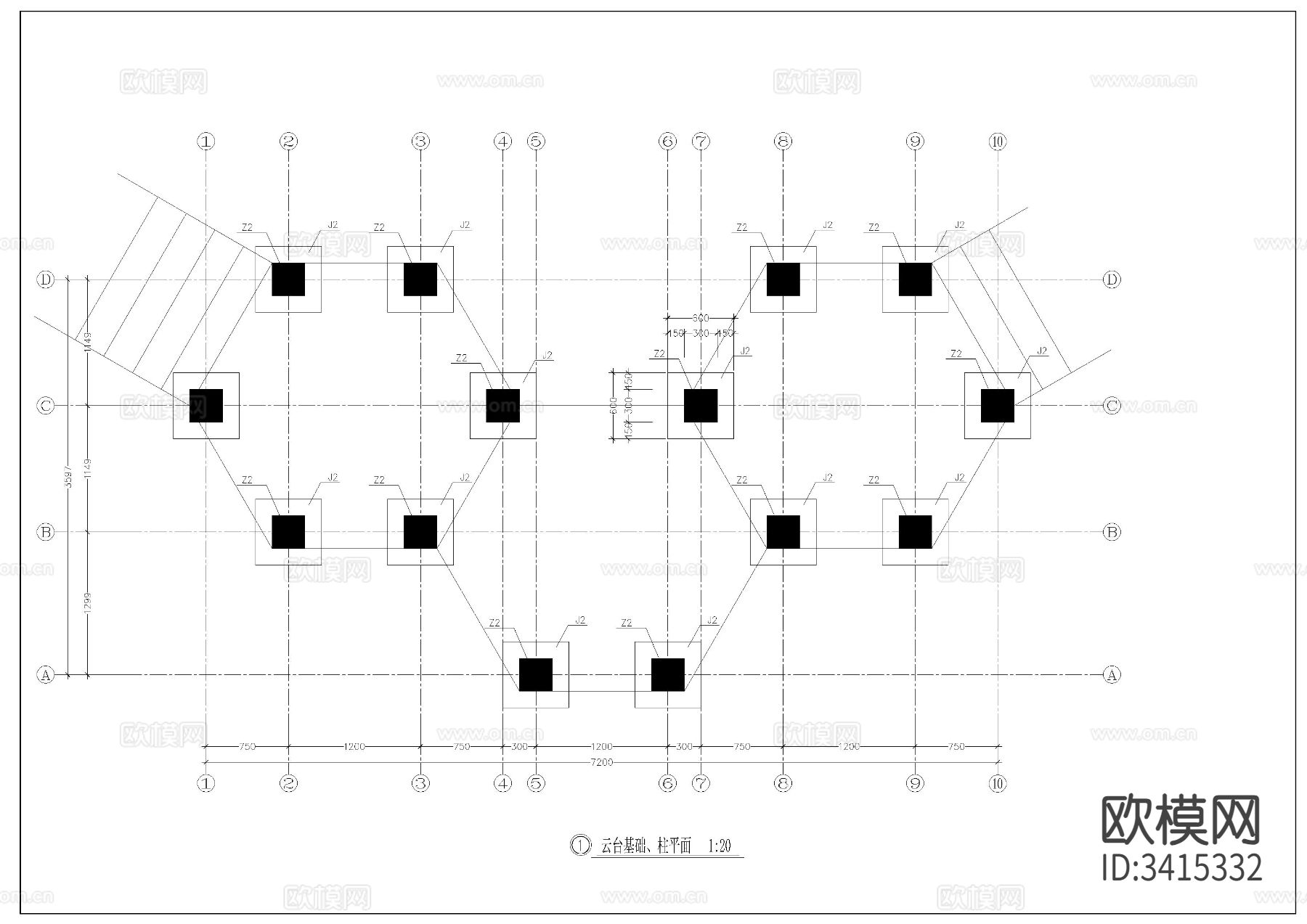 道路平台cad大样图下载（渲染图1）