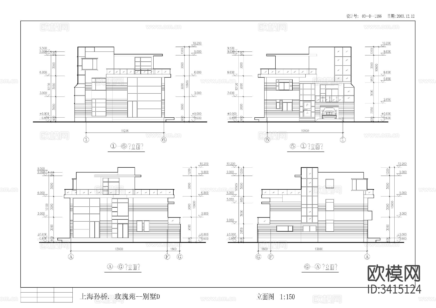 别墅cad大样图下载（渲染图3）