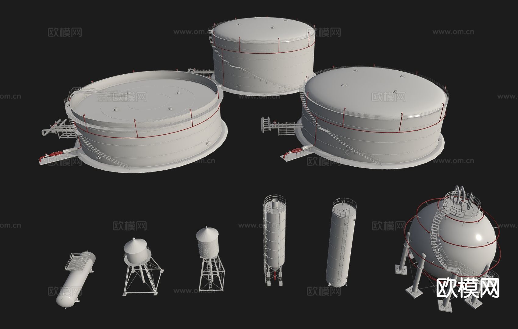 工业风存储罐3d模型下载