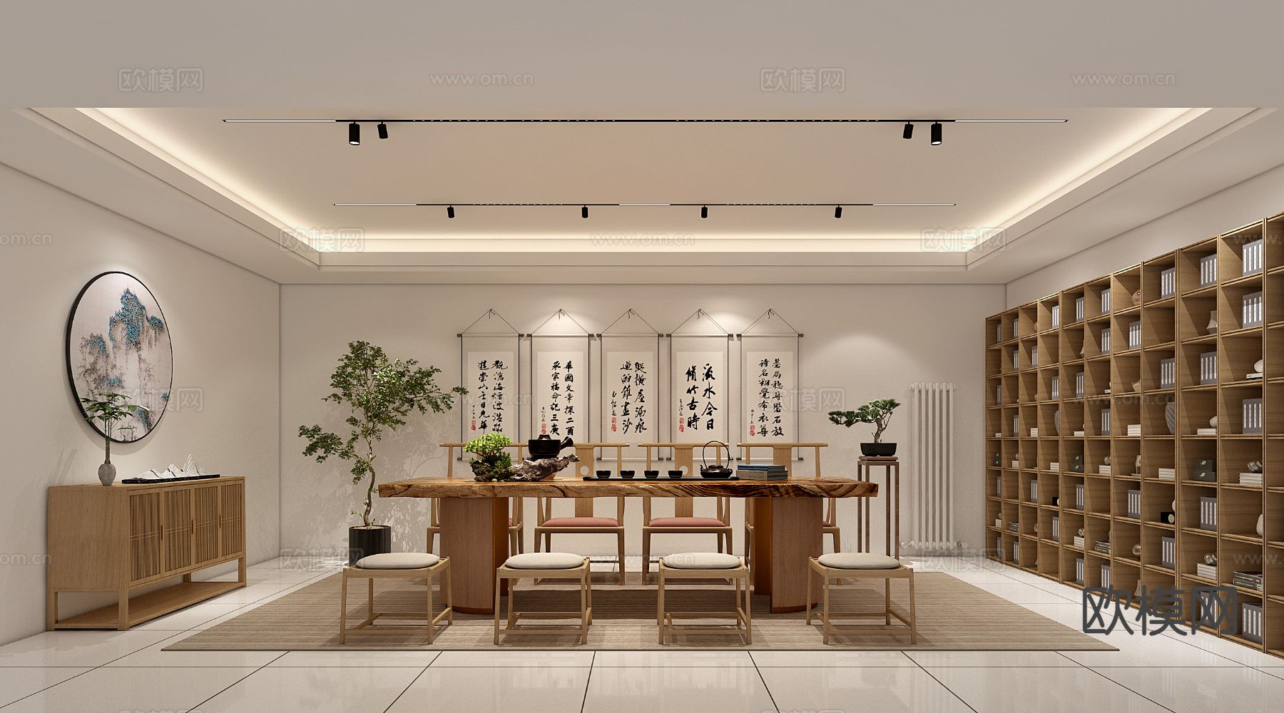 新中式茶室3d模型下载