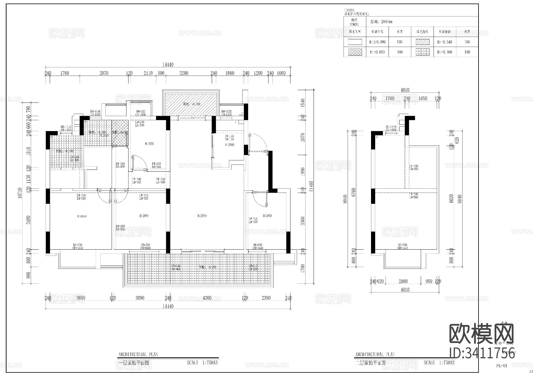住宅装修CAD施工图下载（渲染图1）