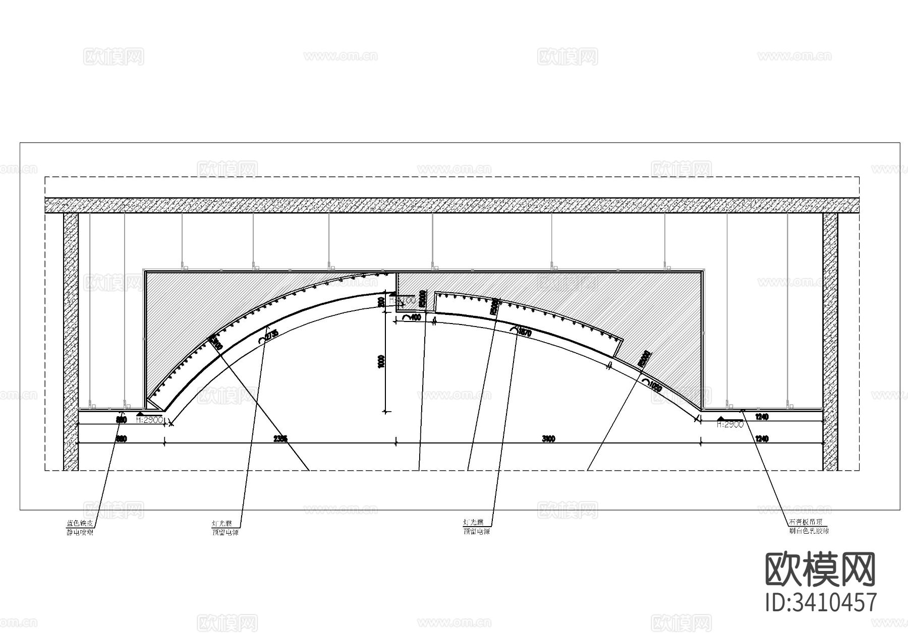 现代创意美容理发店CAD施工图下载（渲染图5）