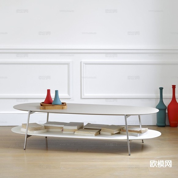 COEDITION 简约茶几 椭圆茶几3d模型下载(渲染图2)