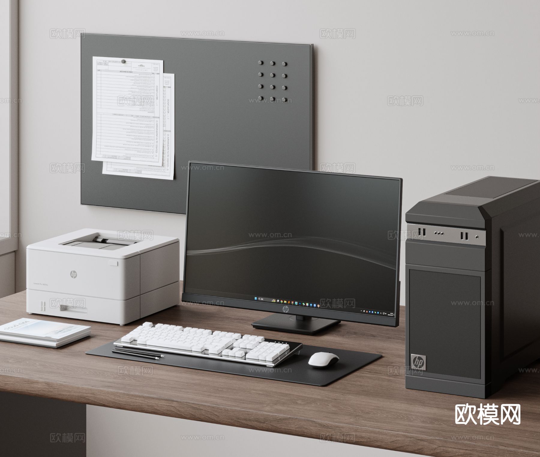 桌面电脑 主机 键盘3d模型下载