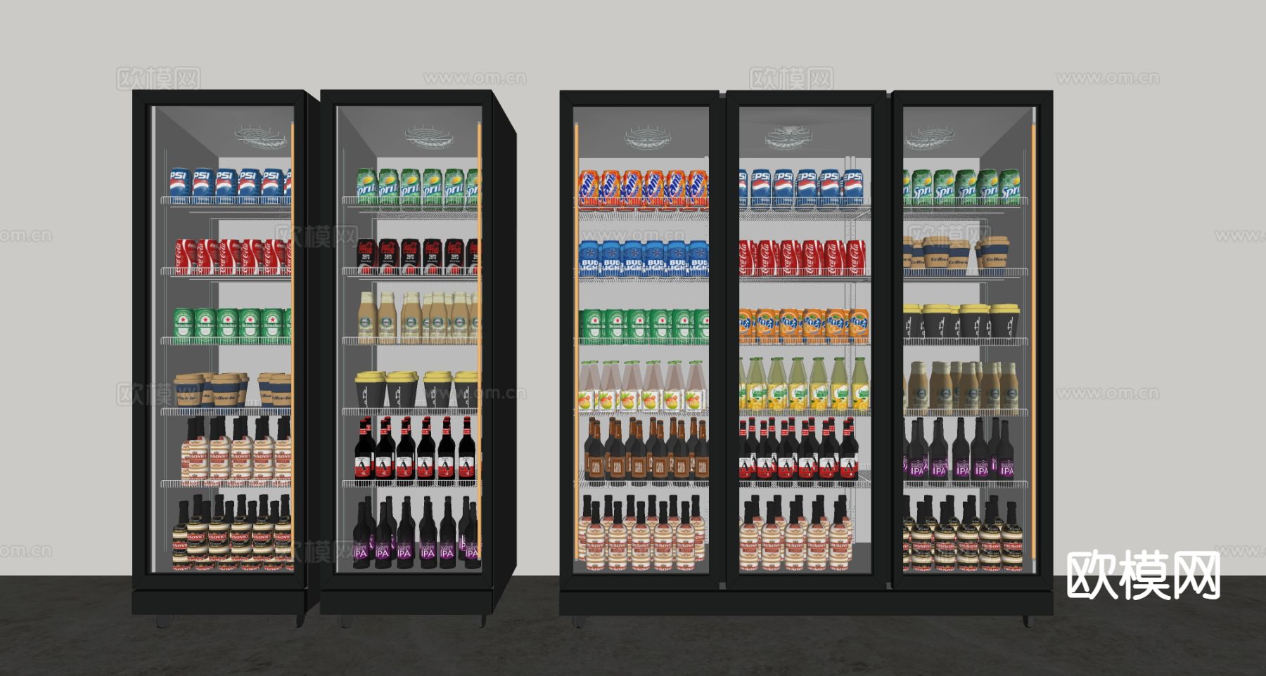 冰柜 冷藏柜 饮料柜su模型下载（渲染图1）