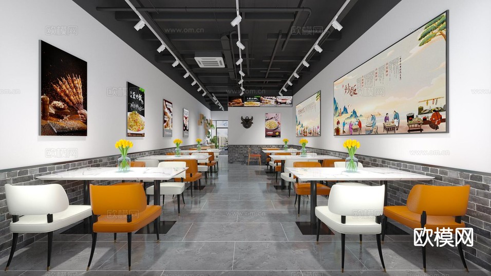 快餐厅 面馆 餐馆3d模型下载