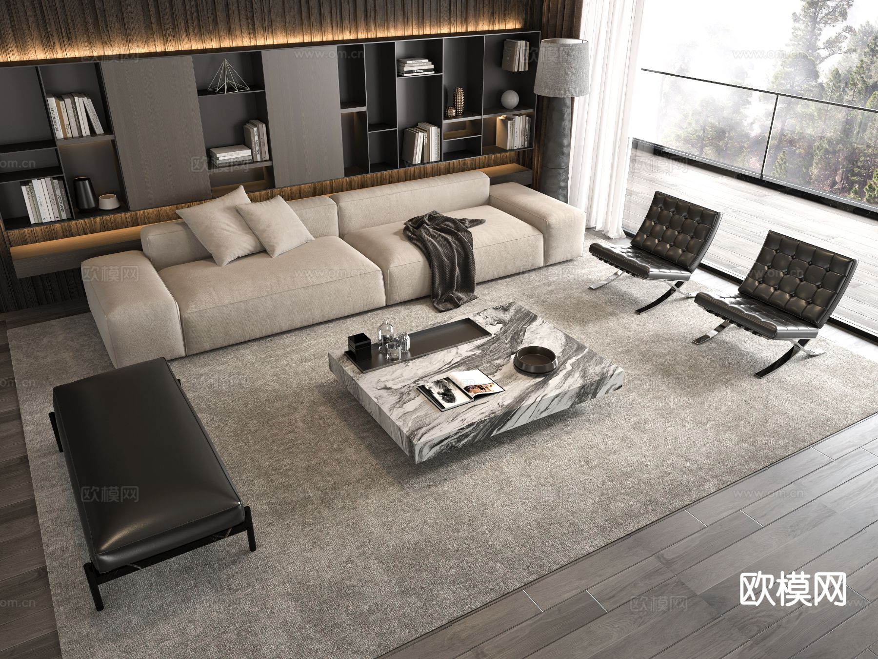 意式组合沙发3d模型下载