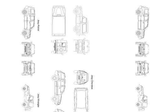  Jeep汽车CAD平面图 