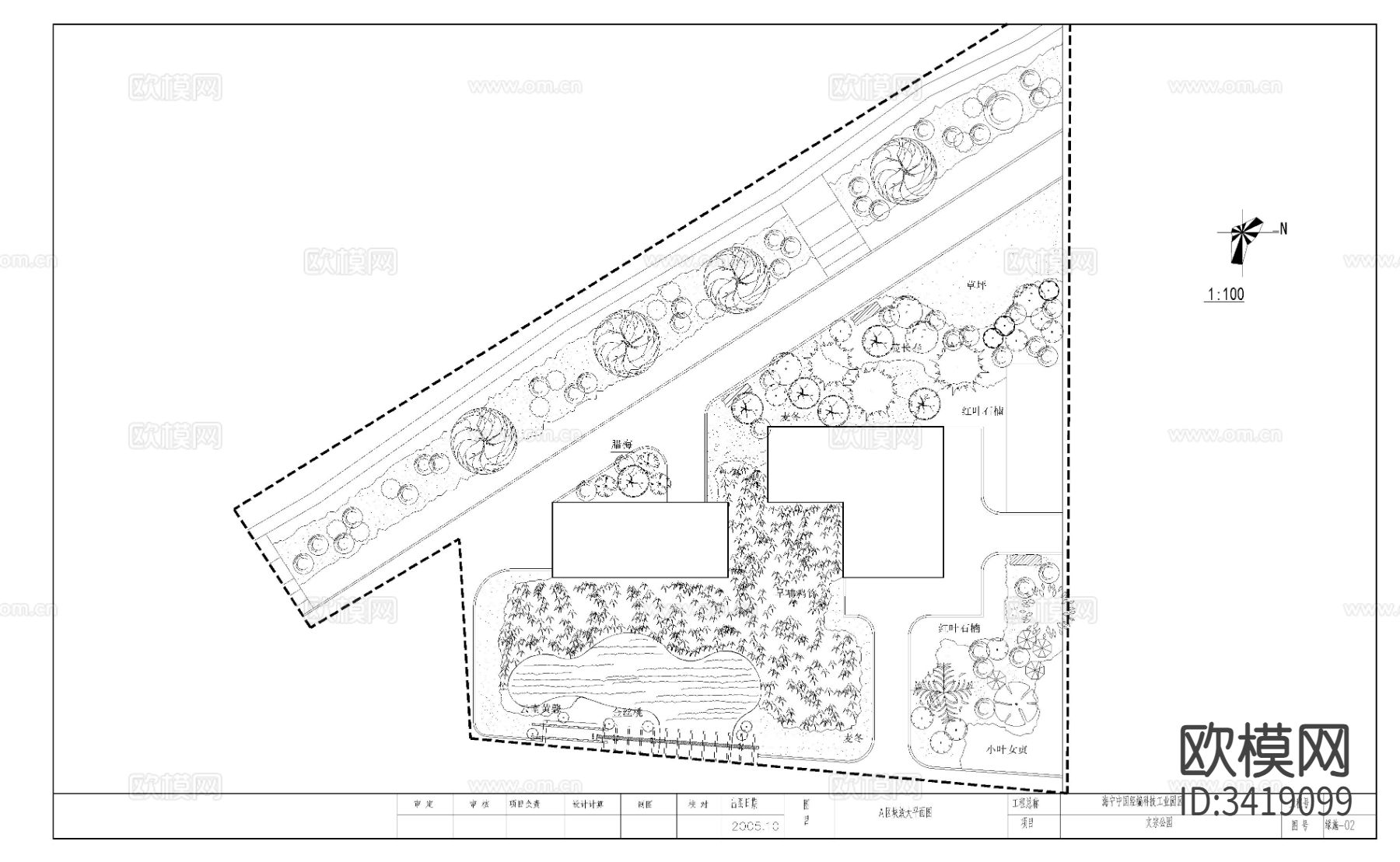 某公园园林cad施工图下载（渲染图4）