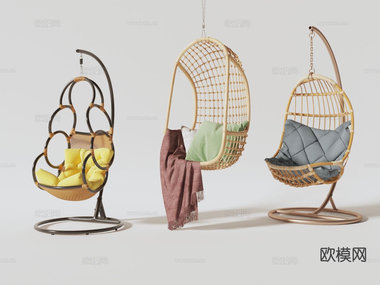 吊椅 藤椅秋千3d模型下载