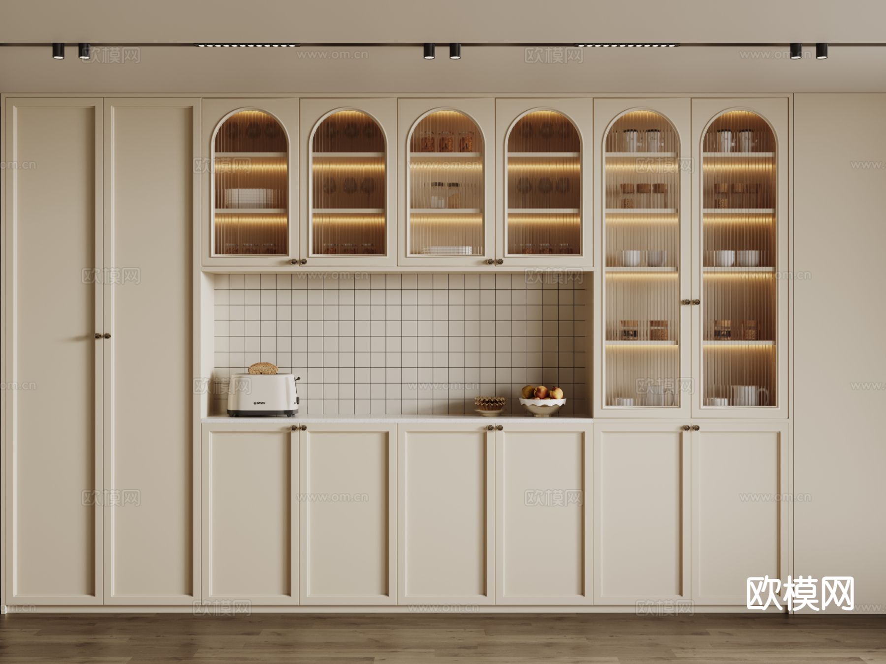 法式橱柜 餐边柜3d模型下载