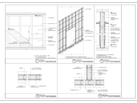  石膏板隔墙cad大样图 