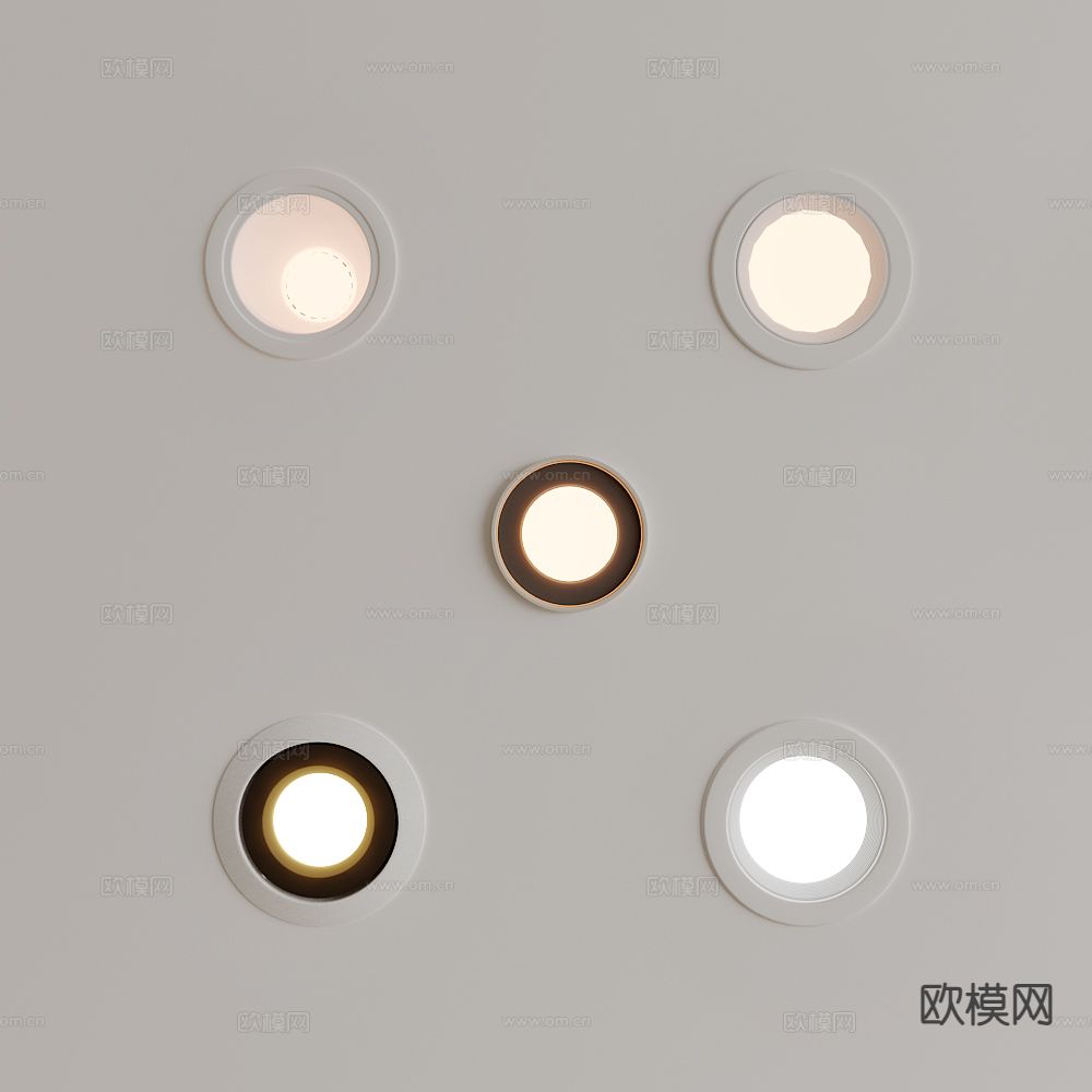 嵌入式筒灯 射灯 轨道灯3d模型下载