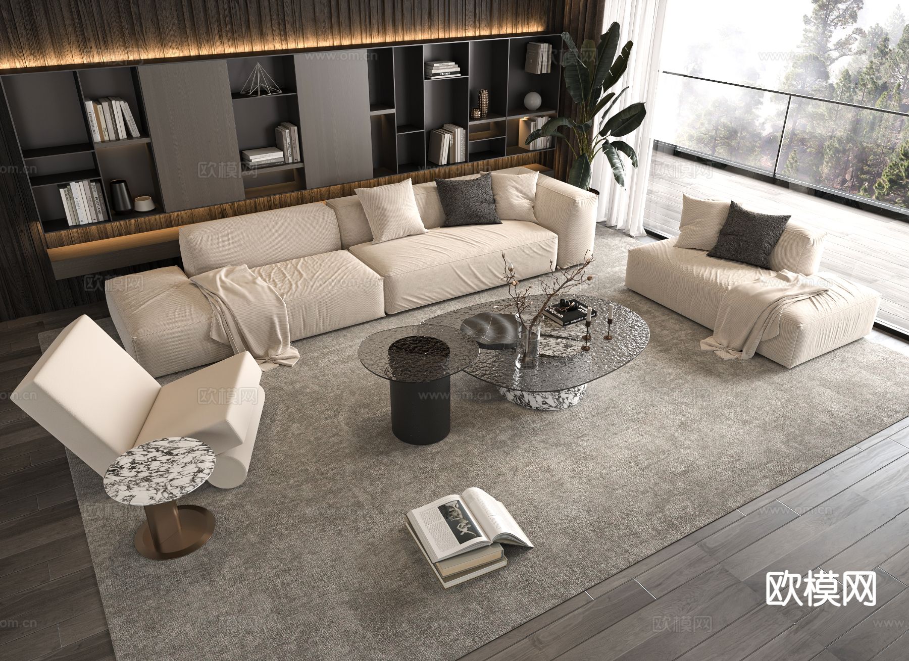 意式组合沙发3d模型下载