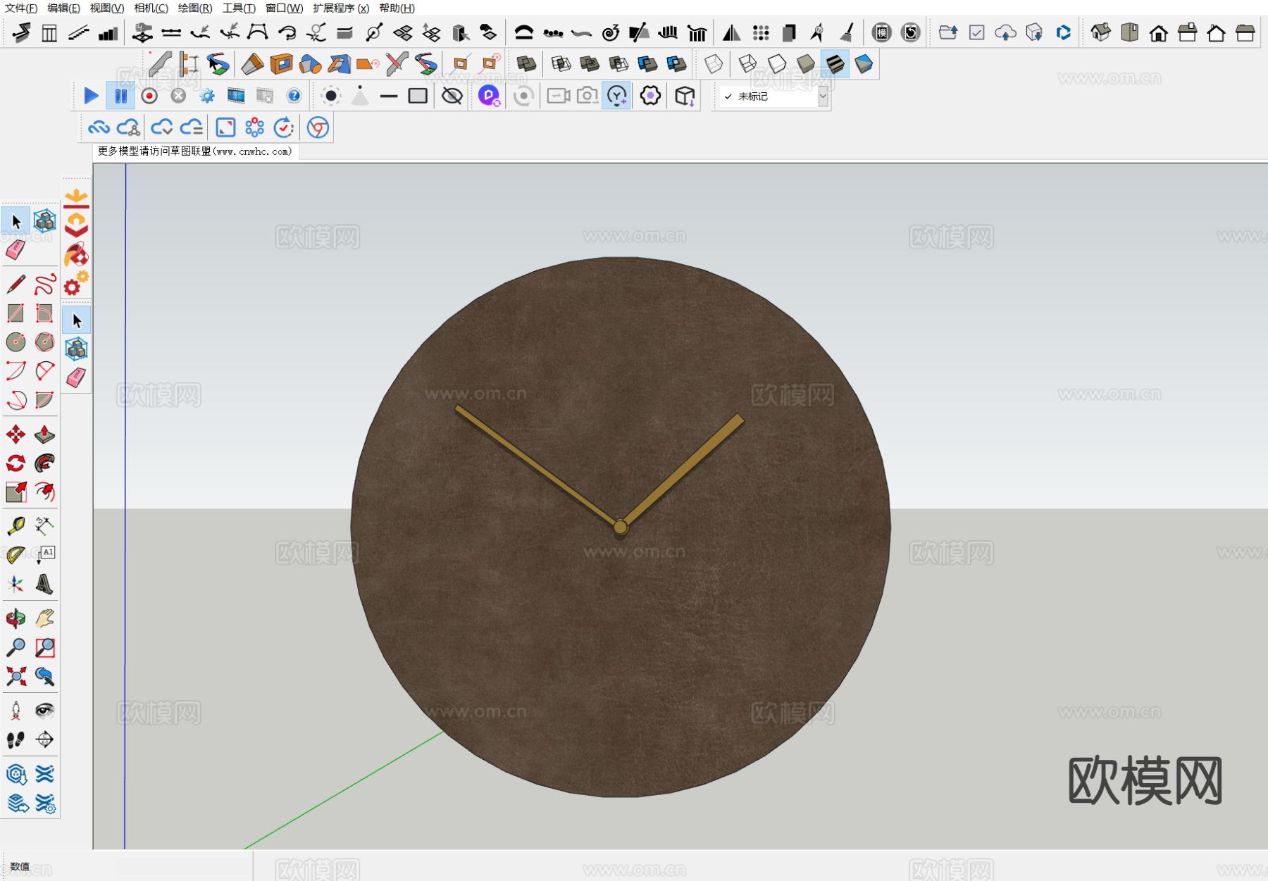挂钟 钟表su模型下载（渲染图1）