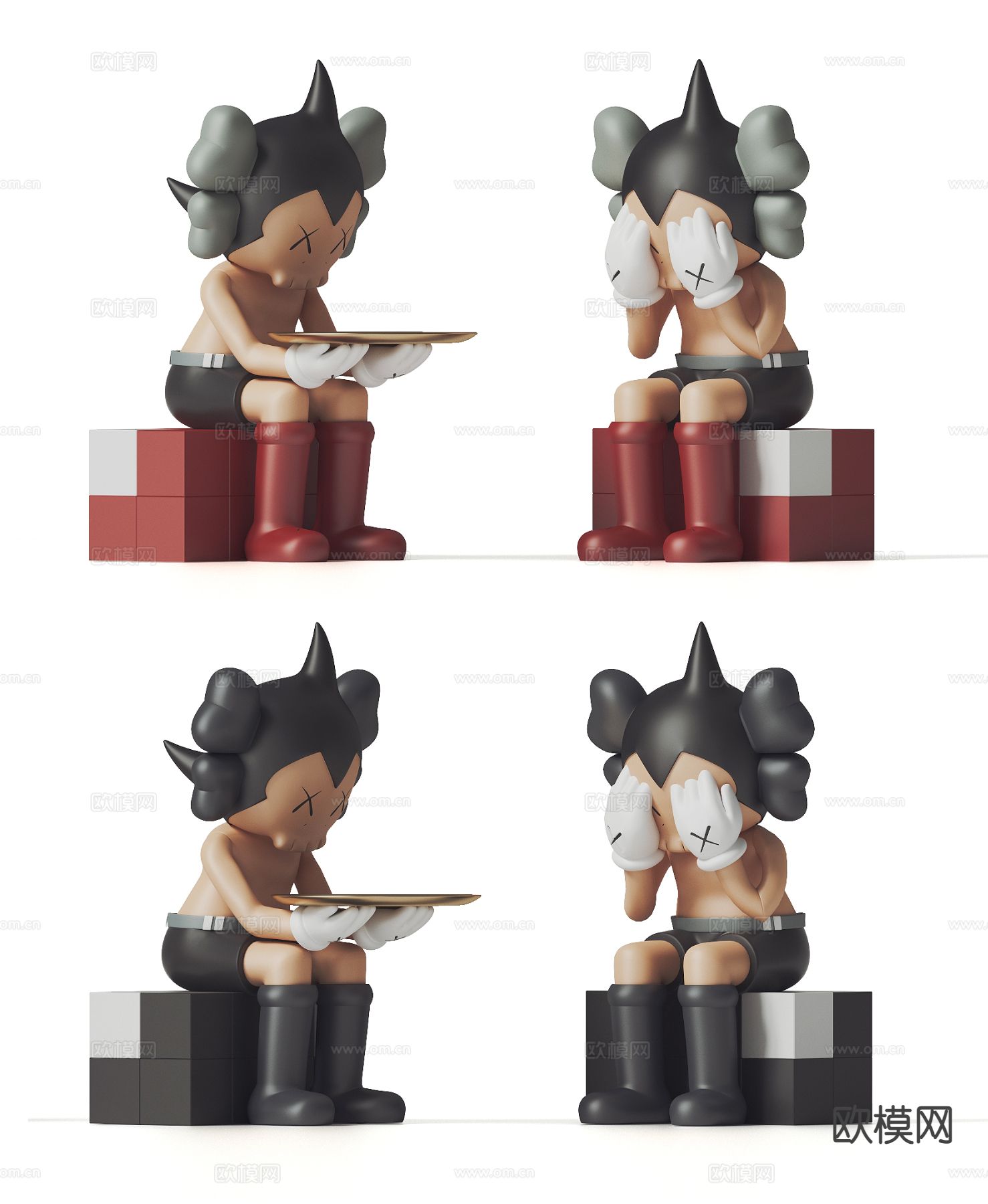 现代kwas 雕塑摆件3d模型下载