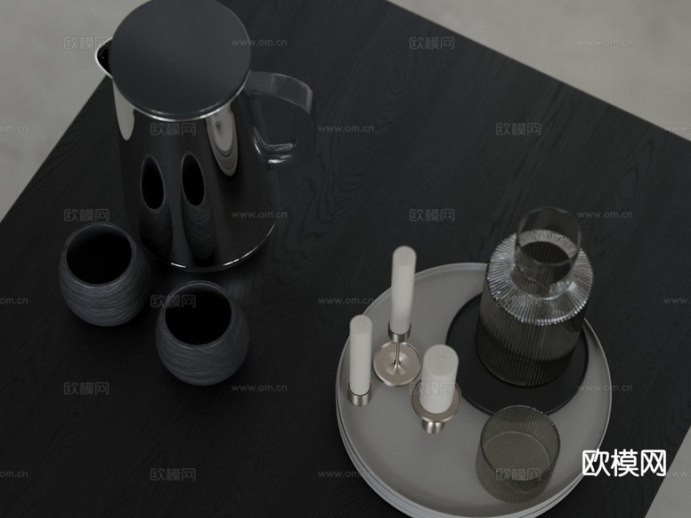 现代餐具 水杯 水壶3d模型下载