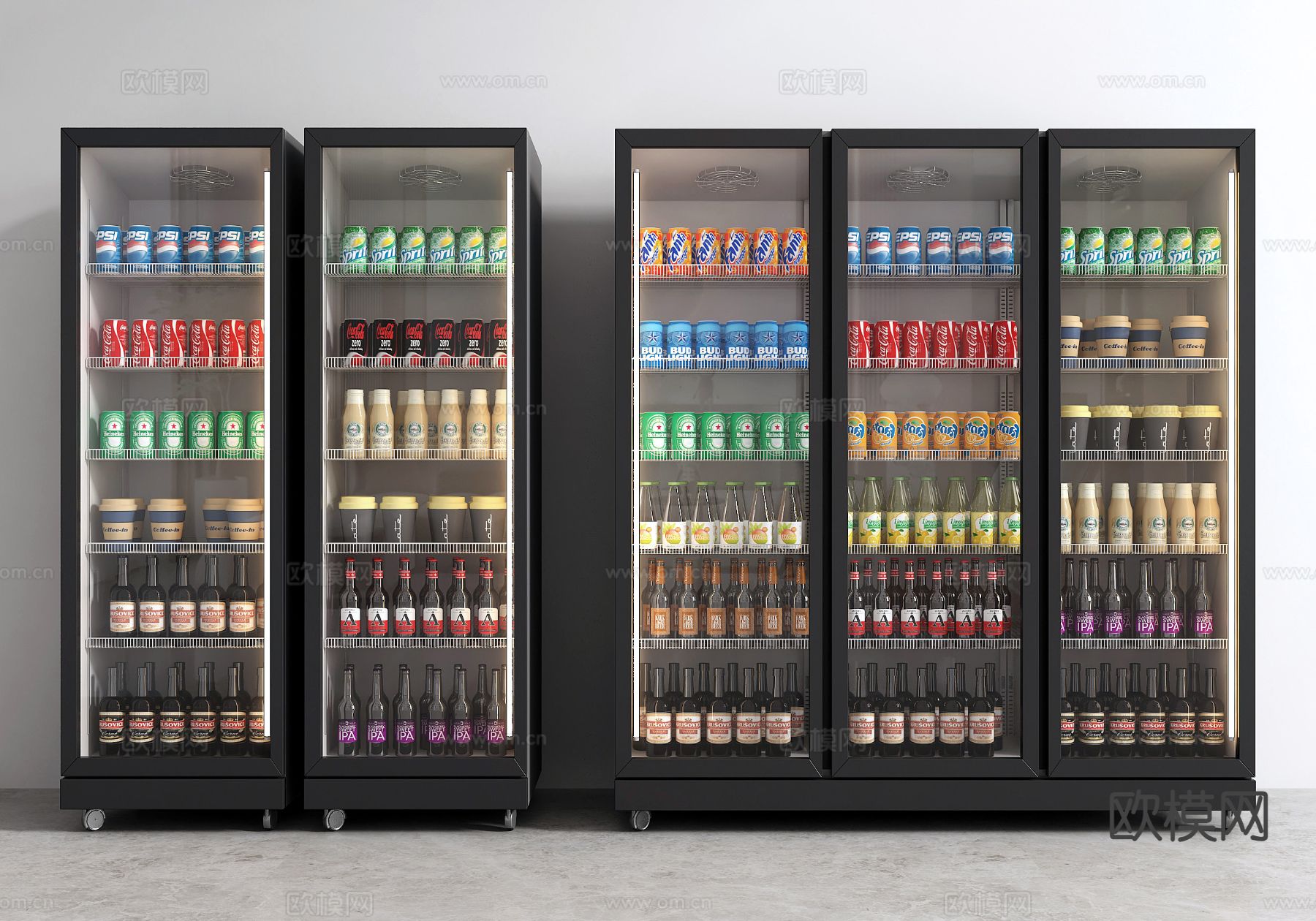 冰柜 冷藏柜 饮料柜su模型下载（渲染图2）