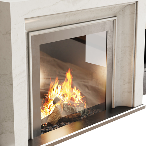  现代壁炉 火炉su模型 