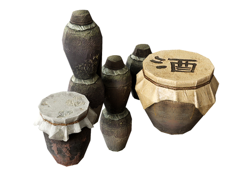  酒具 酒坛 陶罐su模型 