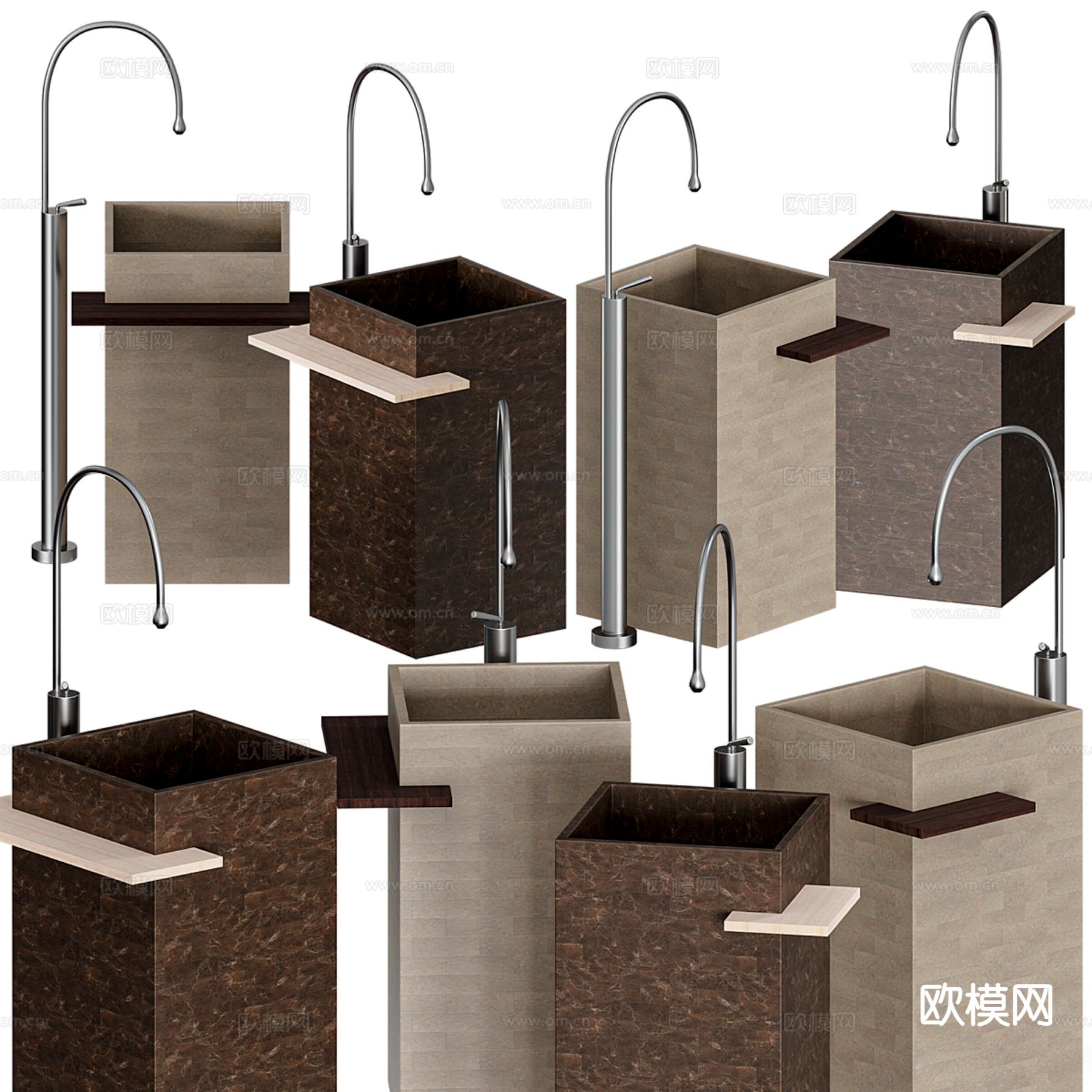 现代洗手盆 洗脸盆3d模型下载