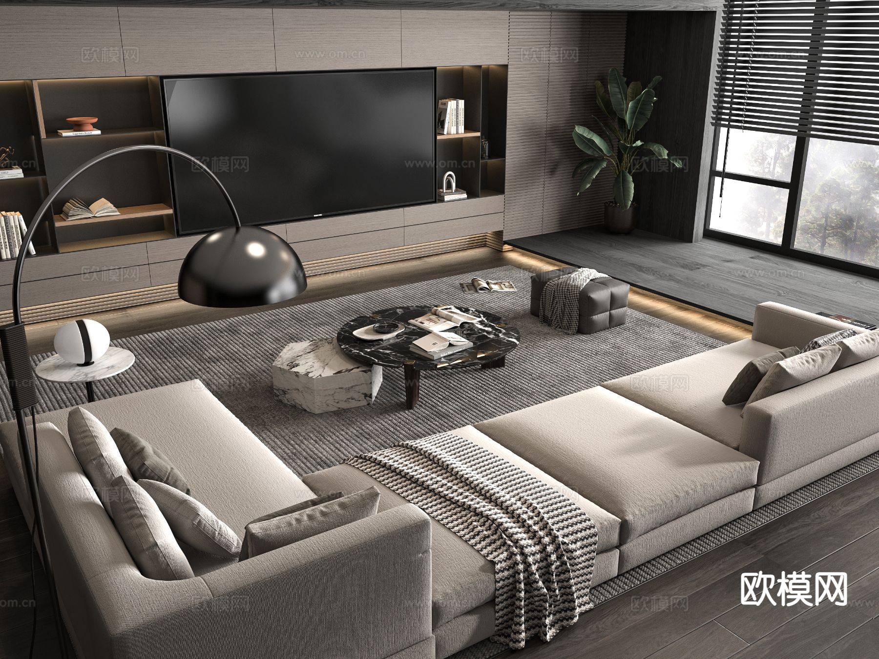 意式组合沙发3d模型下载