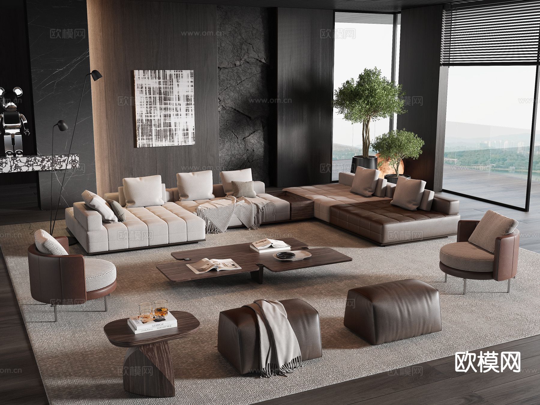 Minotti 组合沙发3d模型下载