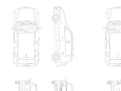  雷诺Clio2003车图纸CAD施工图 