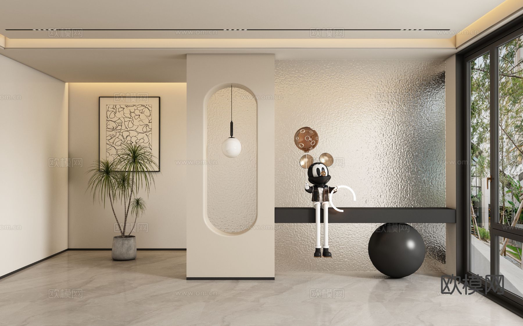 入户玄关 玄关隔断3d模型下载